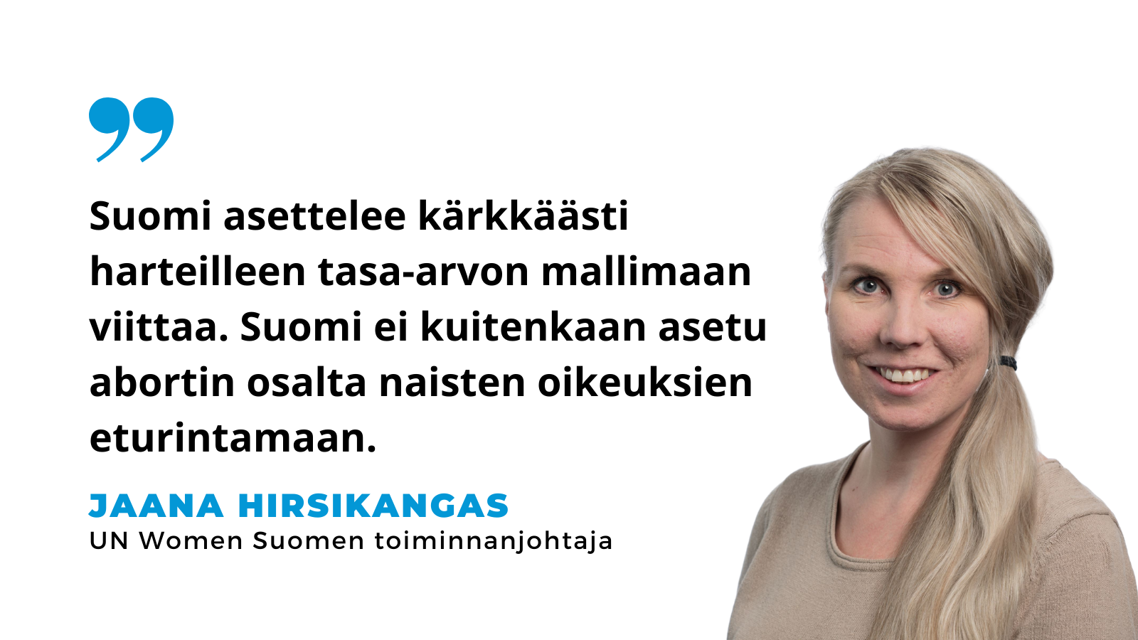 Un Women Suomen Toiminnanjohtaja Jaana Hirsikangas Kuultavana